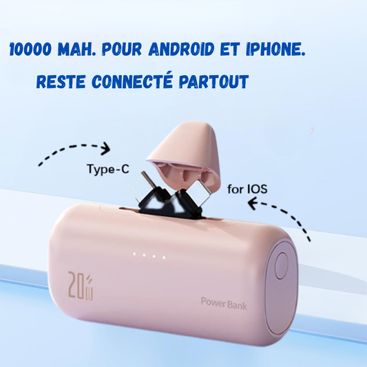 2 IN 1 Mini Portable Powerbank 10000mAh (iPhone,Android) CI