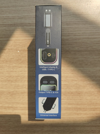 Chargeur de Voiture Rétractable 4-en-1 avec Éclairage Étoilé – 120W