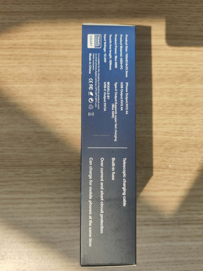 Chargeur de Voiture Rétractable 4-en-1 avec Éclairage Étoilé – 120W