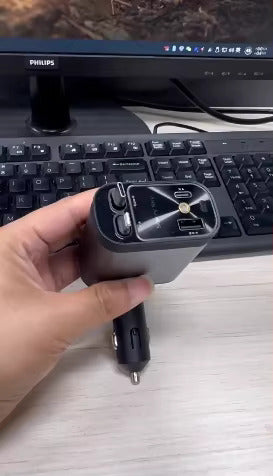 Chargeur de Voiture Rétractable 4-en-1 avec Éclairage Étoilé – 120W