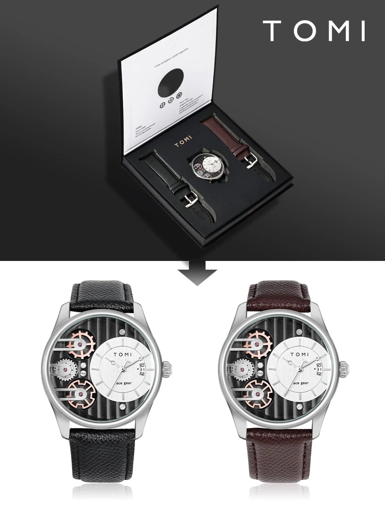 --- TOMI Face Gear™ T106-3 ---👑Une Montre Qui Reflète Votre Valeur