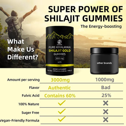 Gummies Shilajit Himalayen Énergie et Vitalité Naturelle