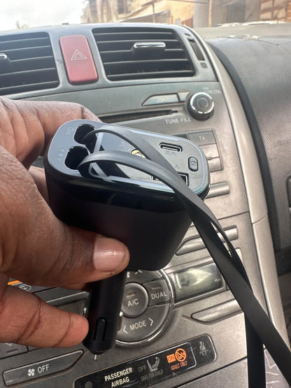 Chargeur de Voiture Rétractable 4-en-1 avec Éclairage Étoilé – 120W - LeCoinAfricain